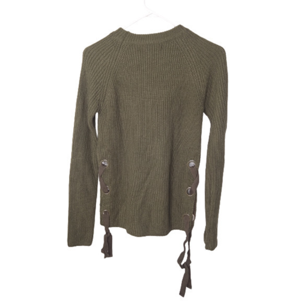 Love Tree Green Sweater Long Sleeve With Ties on the sides‎ Size Medium